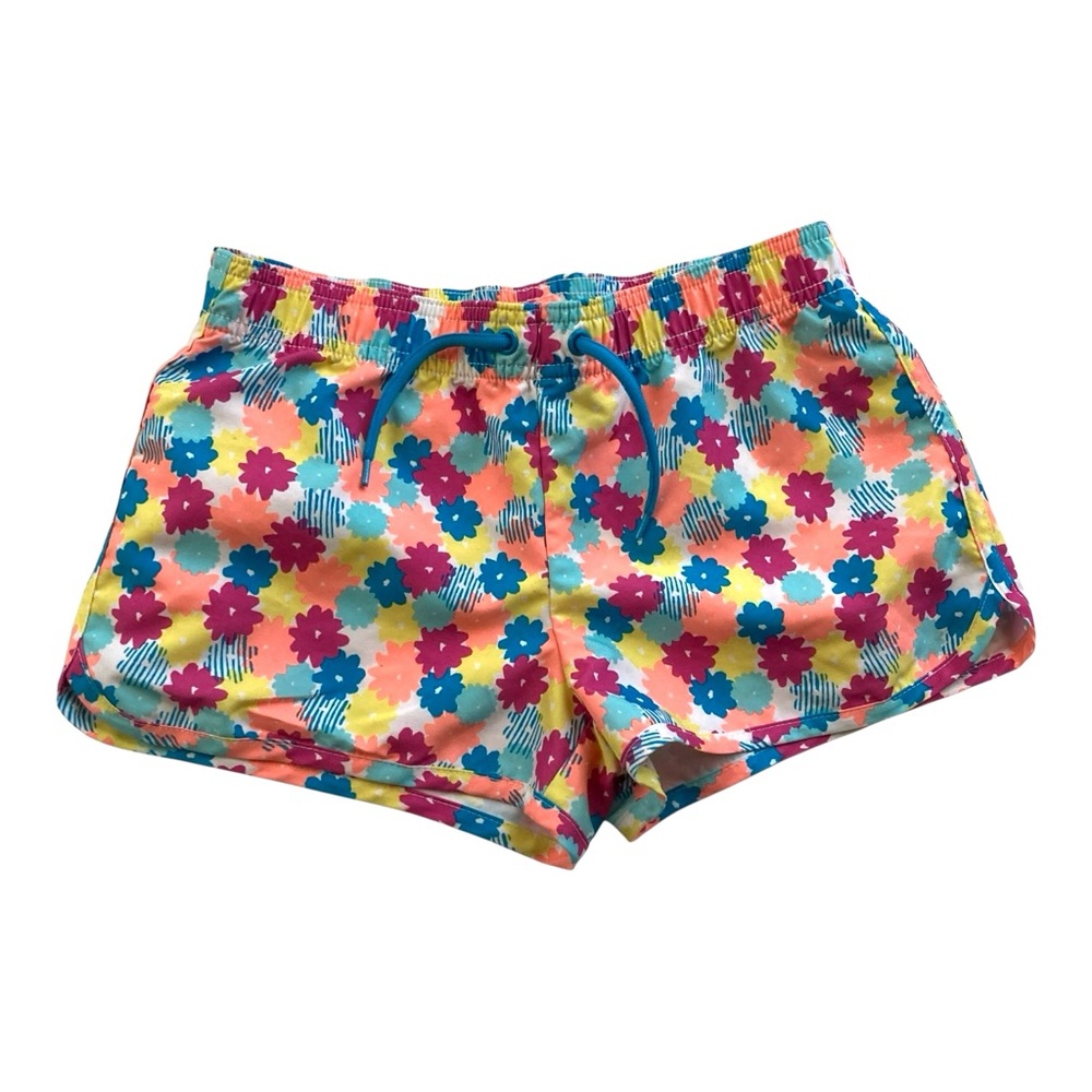 Gymboree Swim Shorts Girls L 10 12 Bright Floral Kawaii Dopamine Kidcore